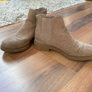 Tan suede booties